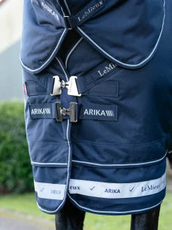 HORSE HEALTH TRADE LeMieux® Arika Storm-Tek 200 Gram Turnout Blanket with Leg Straps Navy/White/Navy Hot