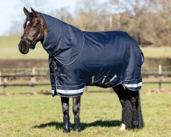 HORSE HEALTH TRADE LeMieux® Arika Storm-Tek 100 Gram Turnout Blanket with Leg Straps Navy/White/Navy Clearance