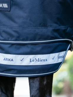 HORSE HEALTH TRADE LeMieux® Arika Storm-Tek 100 Gram Turnout Blanket with Leg Straps Navy/White/Navy Clearance