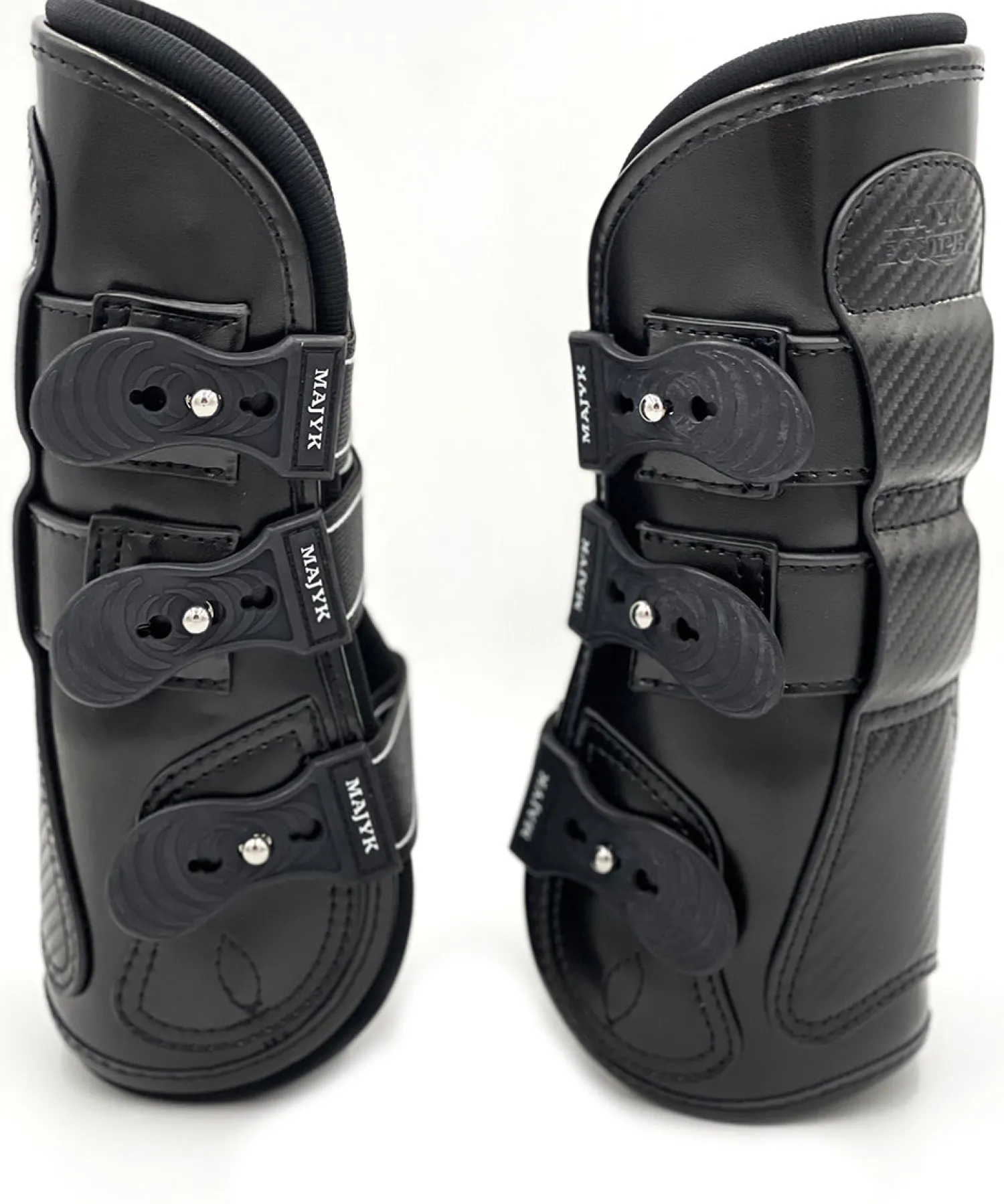 MAJYK EQUIPE ® Estrella Carbon Leather Tendon Boots Black/Carbon