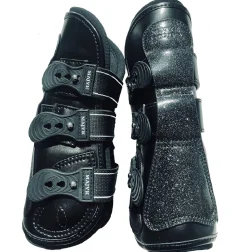 MAJYK EQUIPE ® Estrella Sparkle Leather Tendon Boots Black/Sparkle Online