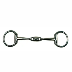 PARTRADE Metalab Double-Jointed Bradoon with Oval Link Eggbutt Snaffle-14mm Stainless Steel