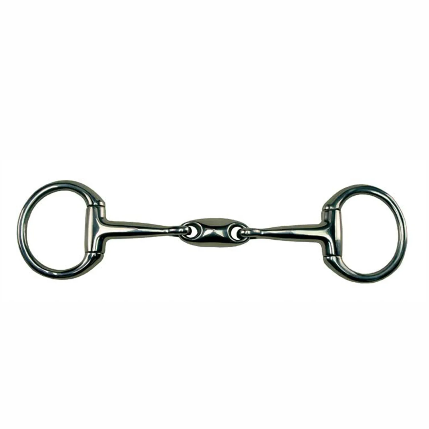 PARTRADE Metalab Double-Jointed Bradoon with Oval Link Eggbutt Snaffle-14mm Stainless Steel
