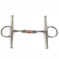 PARTRADE Metalab Double-Jointed with Copper Roller Link Full Cheek Snaffle Bit Stainless Steel Discount