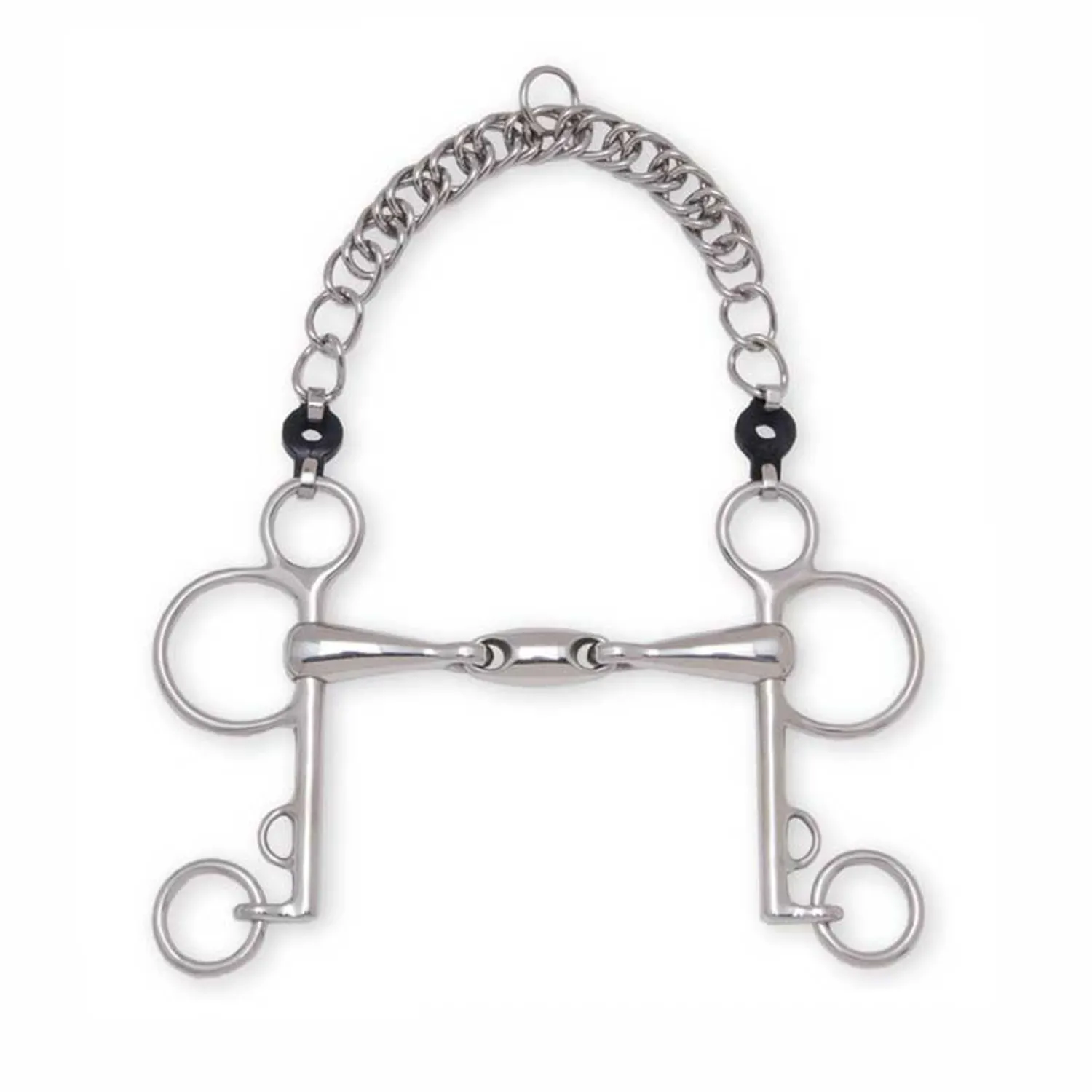 PARTRADE Metalab Double-Jointed with Oval Link Pelham Bit-20mm Stainless Steel Hot