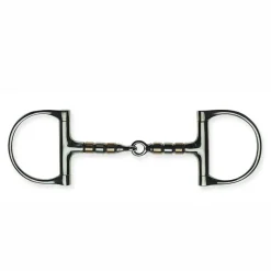 PARTRADE Metalab Jointed with Copper Rollers D-ring Snaffle Bit Stainless Steel Discount
