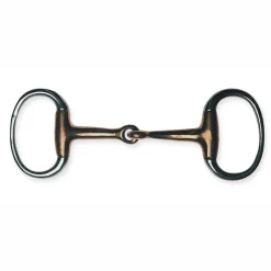 PARTRADE Metalab Jointed with Thin Copper Eggbutt Snaffle Bit Stainless Steel