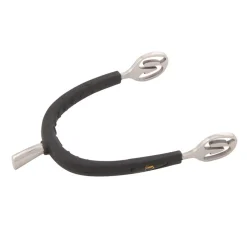 PARTRADE Metalab Prince of Wales Rubber Covered Spurs - Medium Cup Stainless Steel