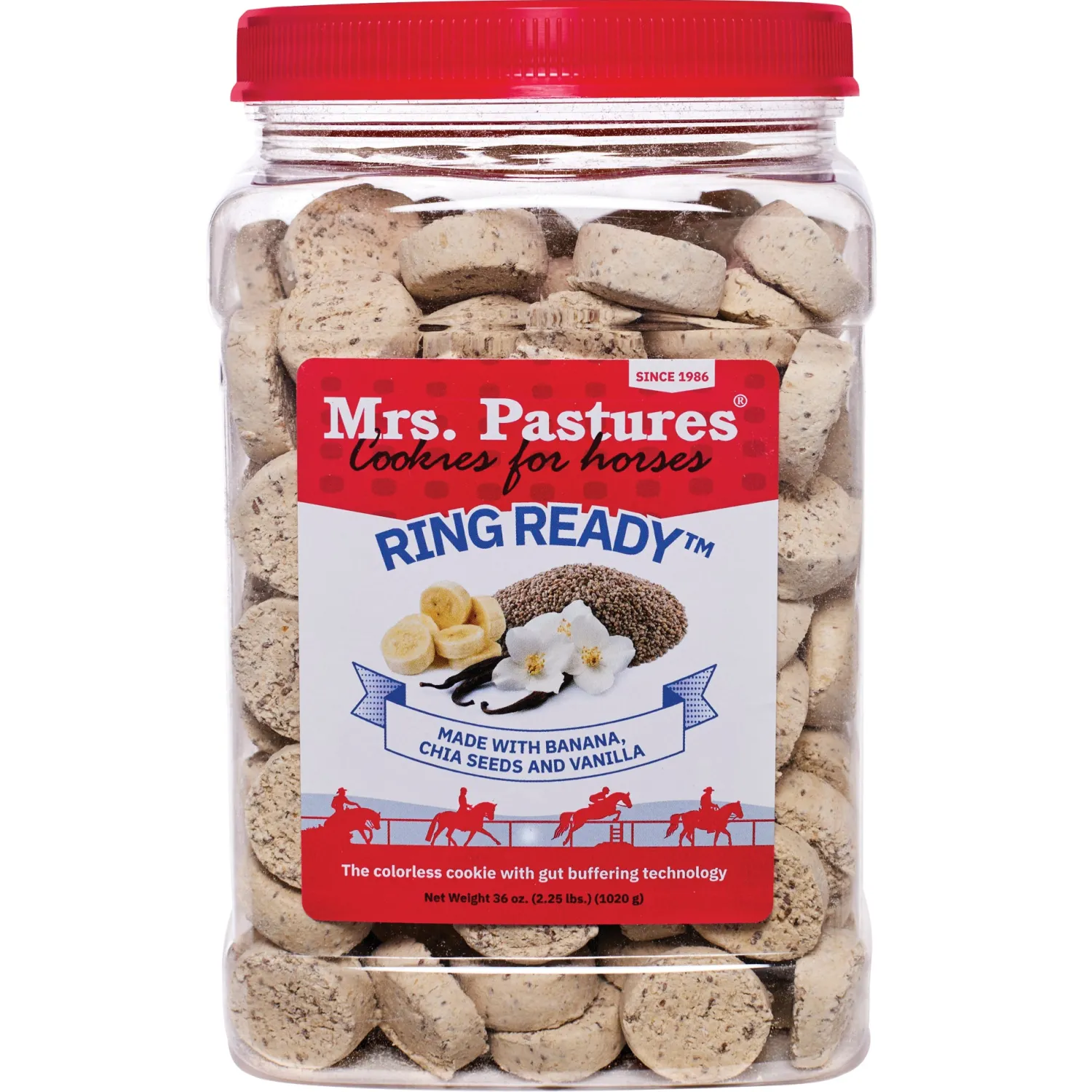 ANIMAL HEALTH INT Mrs. Pastures Cookie – 36 oz Jar Ring Ready Clearance