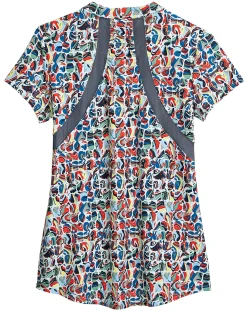 I APPAREL INT GROUP Noble Equestrian™ Ladies’ Erin Mandarin Short Sleeve Print Top Geo Swirl/Navy Online