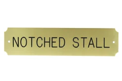 CRW Notched Brass Stall Plate - 1 or 2 lines Clearance