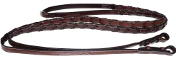 NUNN FINER PRODUCTS Nunn Finer® Rubber-Lined Laced Reins Havana Hot