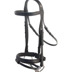 OTTO SCHUMACHER Cut-Back Crown Snaffle Bridle Black/Black/Silver Outlet