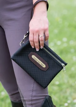 PERRIS LEATHER Perri’s® Champion Collection Wristlet with Leather Accents and Nameplate Black Hot