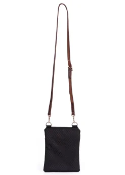 PERRIS LEATHER Perri’s® Champion Crossbody Bag with Leather Accents and Nameplate Black New