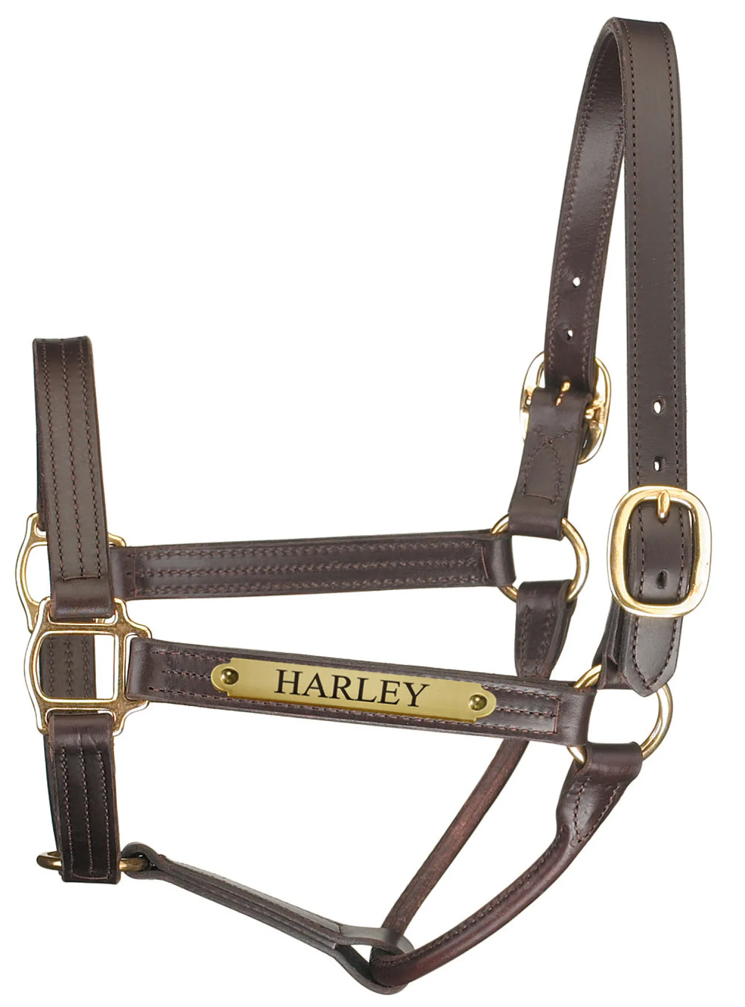 PERRIS LEATHER Perri’s® Premium Track Style Leather Show Halter with Nameplate Havana Hot