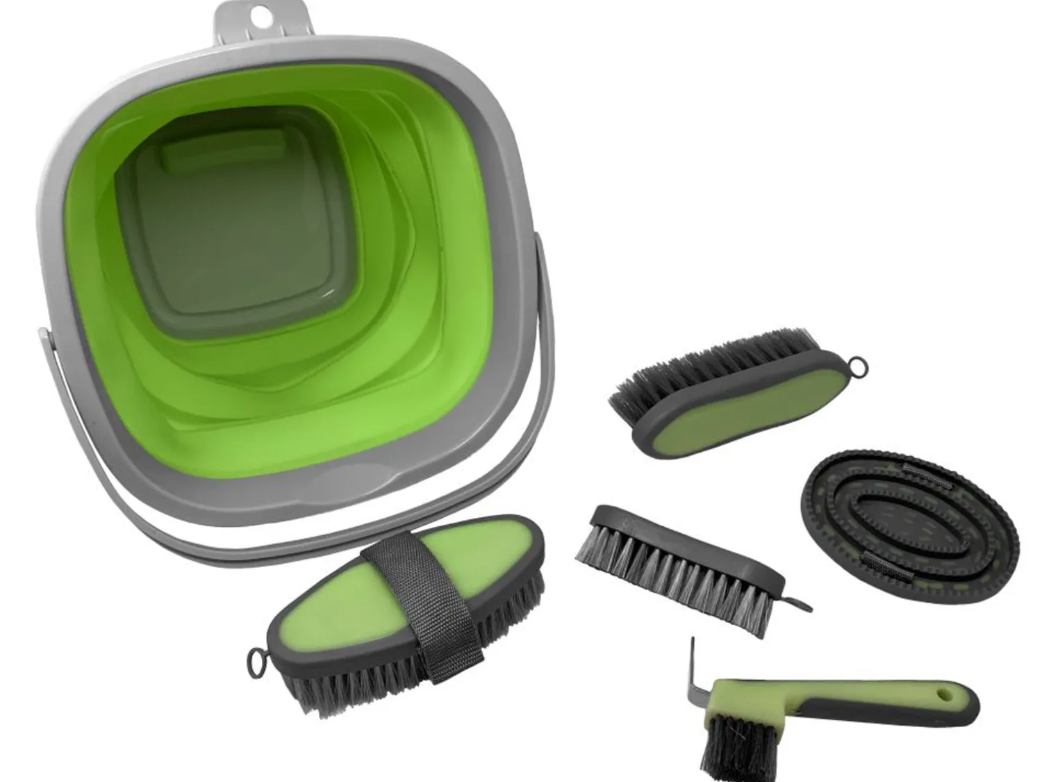 SHILOH STABLES TACK 5-Piece Grooming Kit with Collapsible Bucket