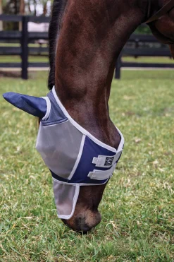 CWEAR BRANCH Rider's International™ Fine Mesh Fly Mask with Ears & Nose Grey/Blue Hot
