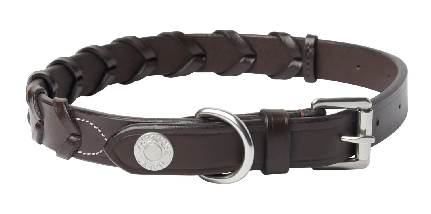 PUSHKAR INTL Rider’s International™ Laced Rein Dog Collar Brown Outlet