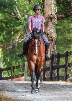 KIRSCH Riding Sport™ Ladies’ Airflow Quarter-Zip Print Short Sleeve Shirt Hot