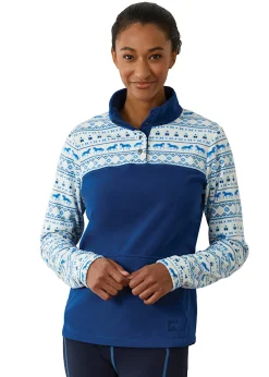 KIRSCH Riding Sport™ Ladies’ Freemont Print Fleece Navy Peony Outlet