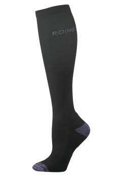 HAINING JOY TRADING Riding Sport™ Ladies’ Tall Boot Socks Black/Purple Clearance