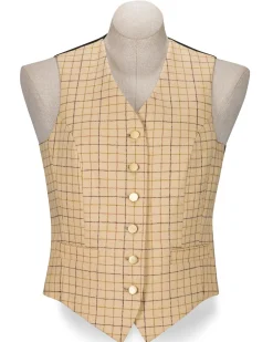 RJ CLASSICS R.J. Classics Ladies’ Aiken Vest Beige Tattersall New