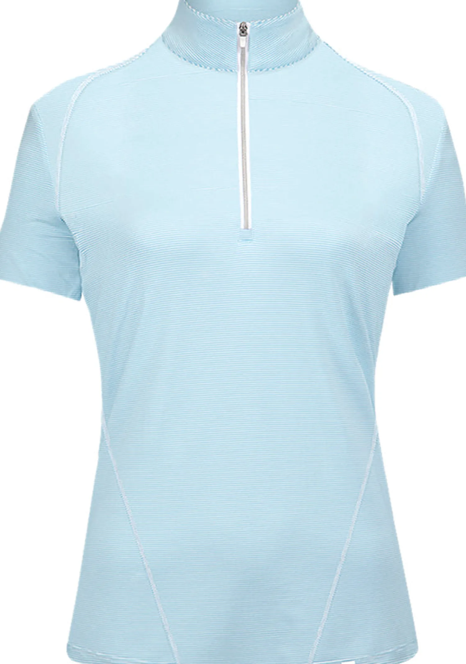 RJ CLASSICS R.J. Classics Ladies’ Winnie Short Sleeve Quarter-Zip Training Shirt Aqua Breeze Stripe