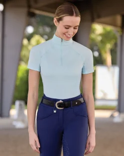 ERS Romfh® Ladies’ Quarter-Zip Short Sleeve Sun Shirt Oasis Sky