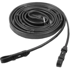 SCHOCKEMOEHLE N.A. Schockemöhle Rolled Leather Reins with Hand Stops Black/Silver Sale