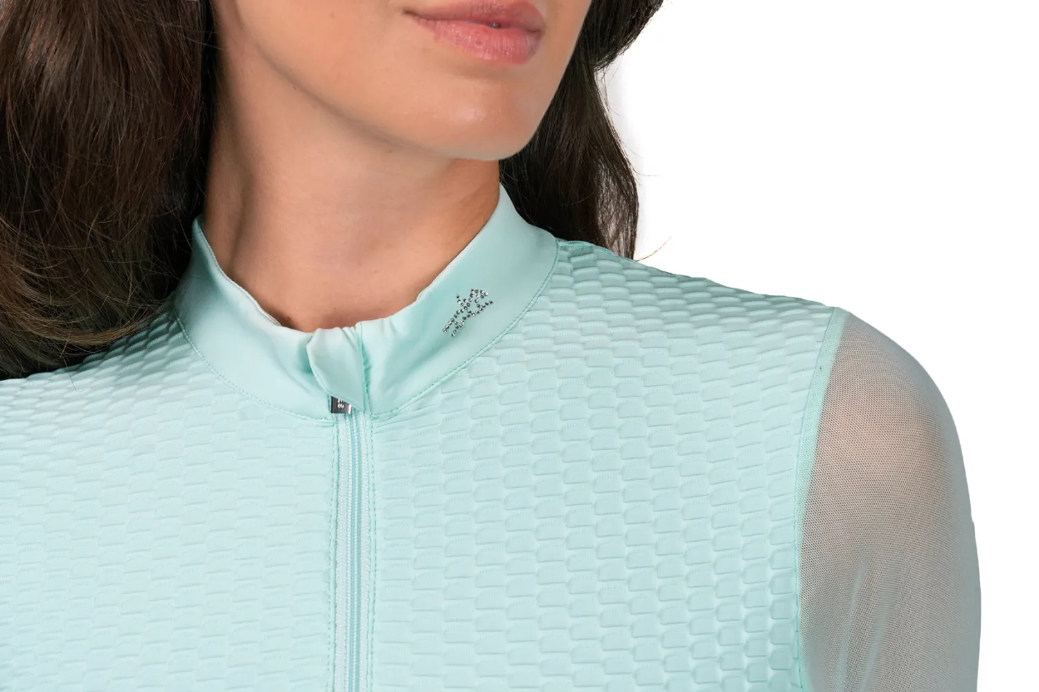 SCHOCKEMOEHLE N.A. Schockemöhle Ladies’ SpGianna Long Sleeve Shirt Aqua Sky Clearance