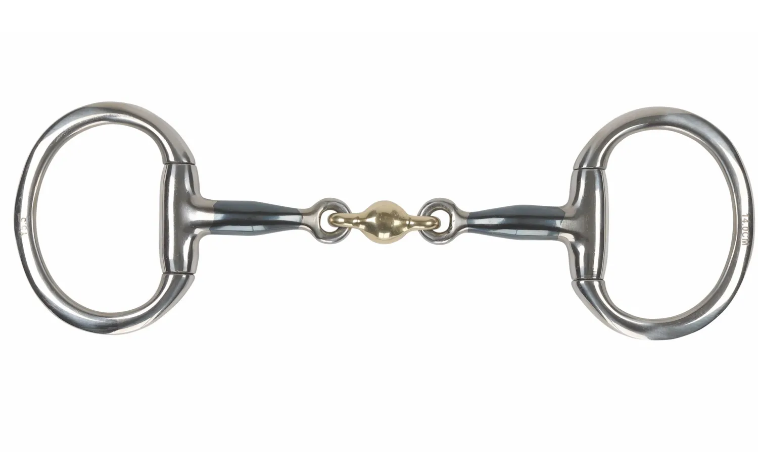 SHIRES EQUESTRIAN Shires Blue Sweet Iron Flat Eggbutt Bit with Lozenge Stainless Steel Hot