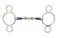 SHIRES EQUESTRIAN Shires Two-Ring Gag with Lozenge Blue Sweet Iron Outlet