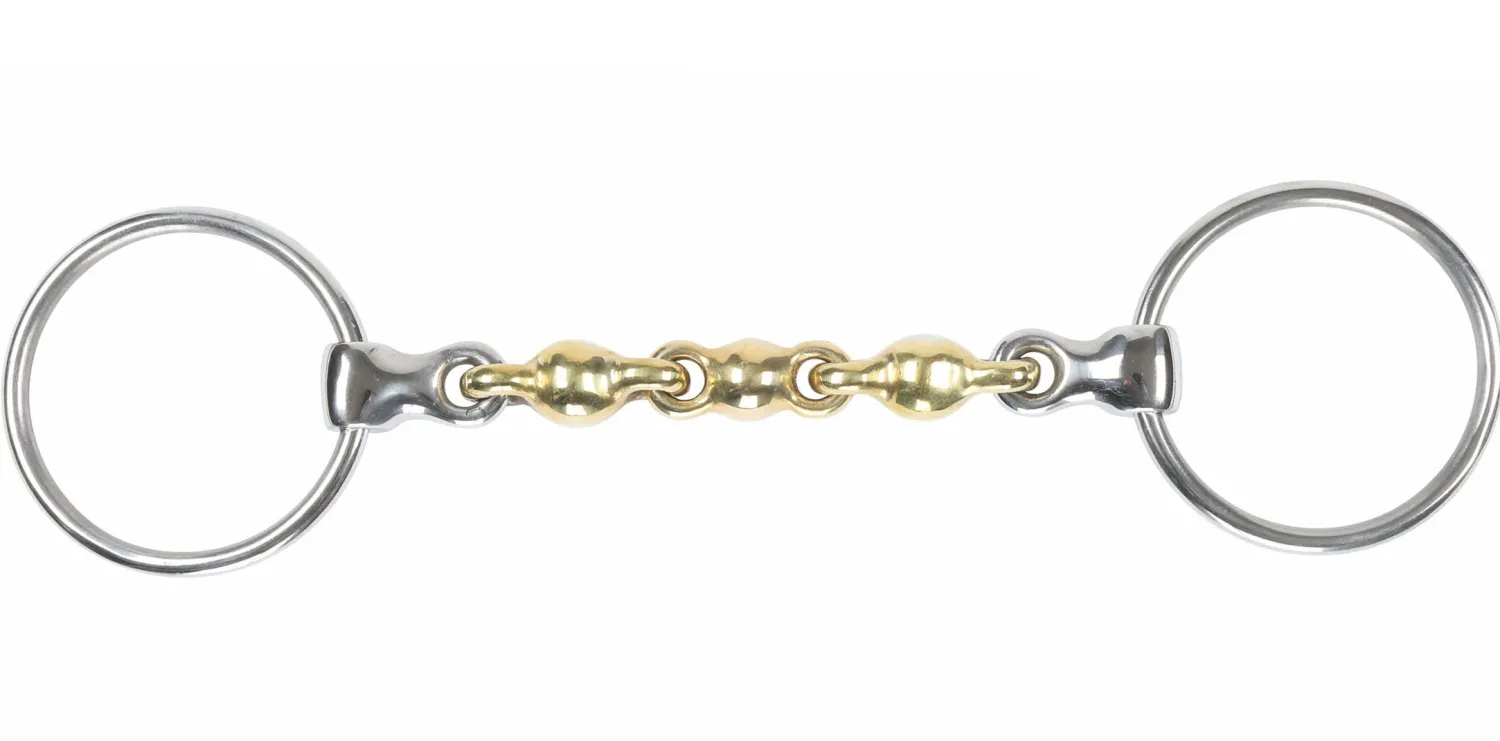 SHIRES EQUESTRIAN Shires Brass Alloy Loose Ring Waterford Bit Stainless Steel Clearance