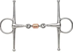SHIRES EQUESTRIAN Shires Full Cheek Snaffle with Copper Roller Stainless Steel Discount