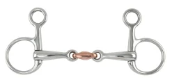 SHIRES EQUESTRIAN Shires Hanging Cheek Bit with Copper Lozenge Stainless Steel Outlet