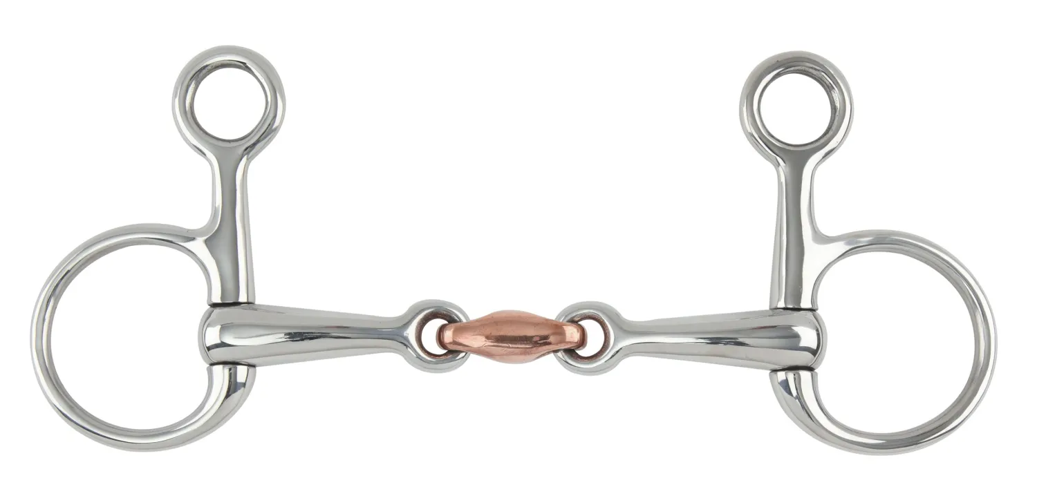 SHIRES EQUESTRIAN Shires Hanging Cheek Bit with Copper Lozenge Stainless Steel Outlet