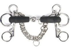 SHIRES EQUESTRIAN Shires Jointed Short Shank Rubber Pelham Bit Stainless/Black Clearance