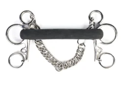 SHIRES EQUESTRIAN Shires Short Shank Rubber Mullen Mouth Pelham Bit Stainless Steel Clearance
