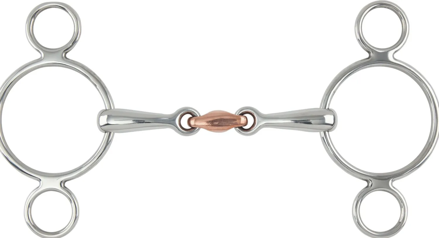 SHIRES EQUESTRIAN Shires Two-Ring Copper Lozenge Gag Bit Stainless Steel Discount