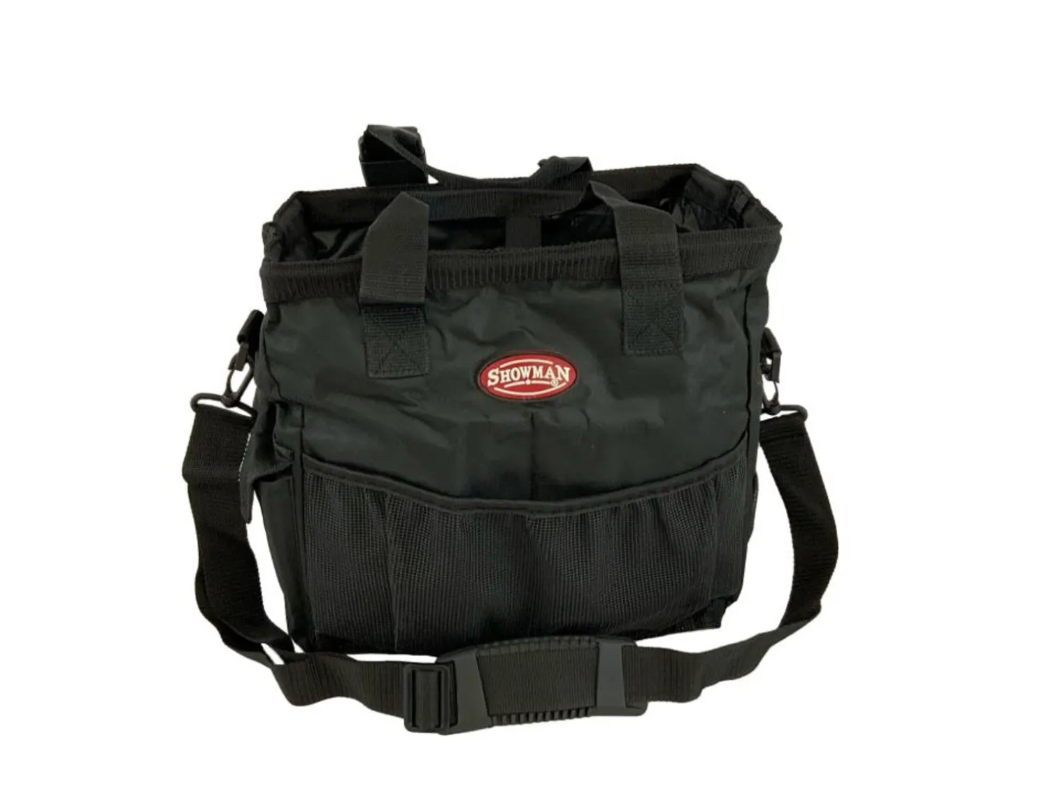 SHILOH STABLES TACK Showman® Nylon Grooming Tote with Mesh Bottom & Rolled Handles Black Discount