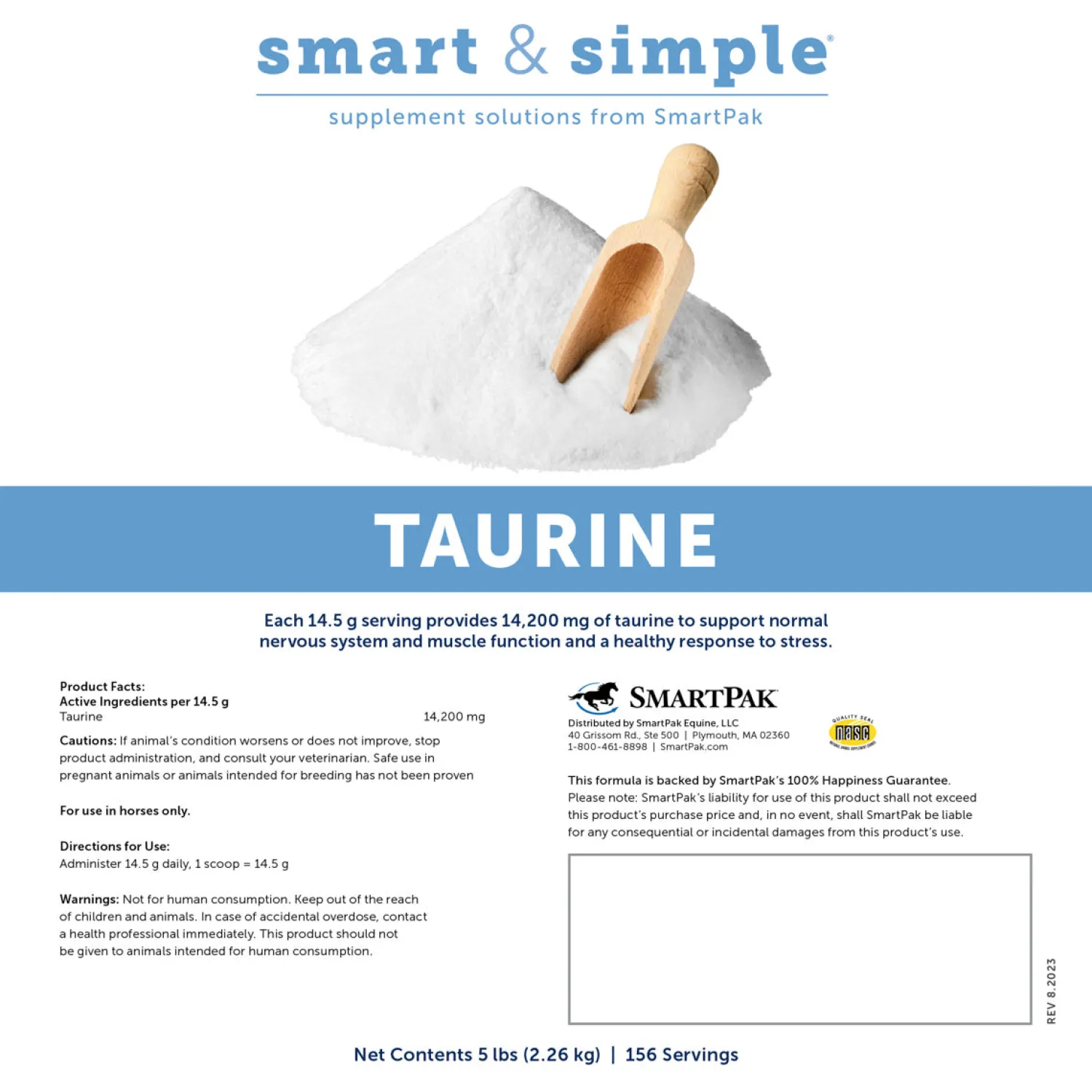 SMARTPAK Smart & Simple® Taurine Powder by SmartEquine™ - 5 lbs Hot
