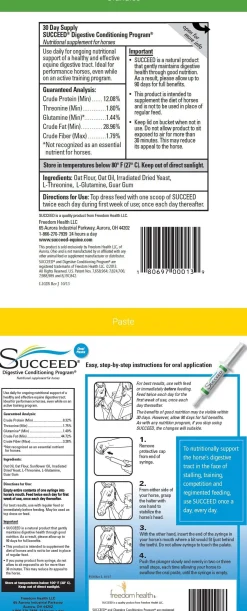 FREEDOM HEALTH Succeed Syringe Digestive Supplement New