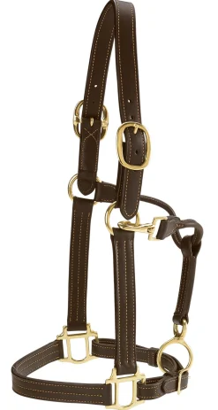PUSHKAR INTL Suffolk™ Palermo Triple-Stitched Halter Chocolate New