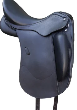 CUEROS SANTA CRUZ Tempi H Monoflap Dressage Saddle Black