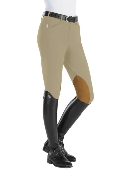 TAILORED SPORTSMAN The ™ Ladies’ Techno Mid-Weight Clarino Knee-Patch Breech Tan/Tan