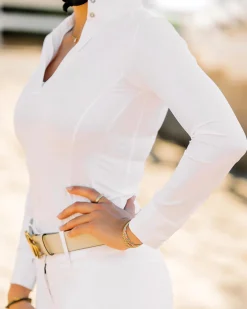 TKEQ THE SHOP TKEQ Skylar Long Sleeve Competition Shirt White Best