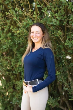 TKEQ THE SHOP TKEQ Ladies’ Kennedy Seamless V-Neck Long Sleeve Shirt 2.0 Classic Navy Online