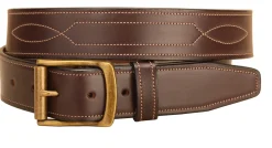 TORY LEATHER 1 1/2" Belt with Repeated Stitch Pattern Online