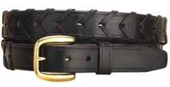 TORY LEATHER 1 1/4" Laced Belt with Brass Buckle Online